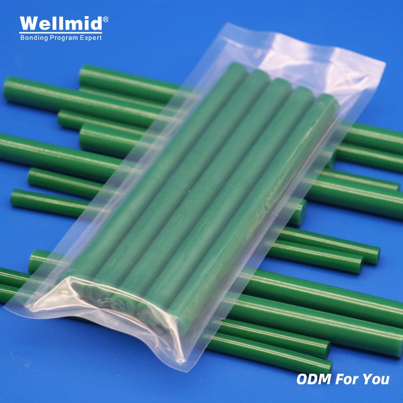 Green Hot Melt Glue EVA Stick DIY Artworks Decorations Toys bonding colored drawing or stereoscopic drawings 7mm×150mm 11×150mm