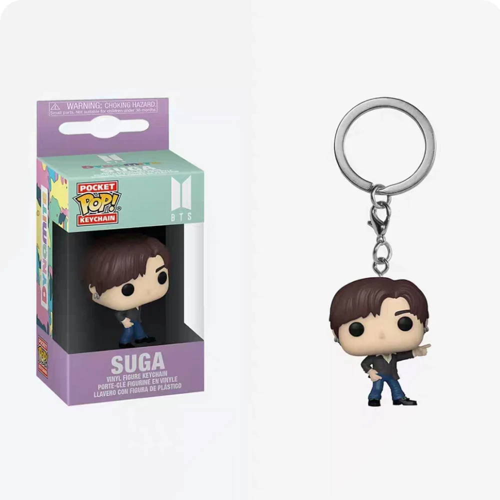 LLavero de bolsillo POP de juguete para hombre, equipo RM SUGA JUNG KOOK JIMIN Jin V J-HOPE, llavero Pop de bolsillo, colección de figuras de vinilo, Juguetes
