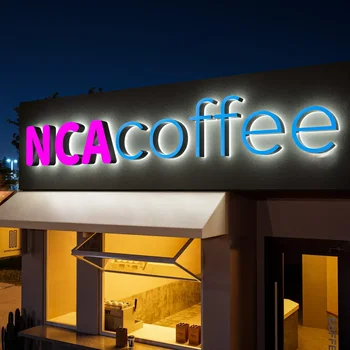 客製化發光背光招牌 商業標誌 3D金屬字標誌 不銹鋼金屬招牌 戶外招牌 一件代發 6 最佳銷售 客製化金屬標誌 - №4