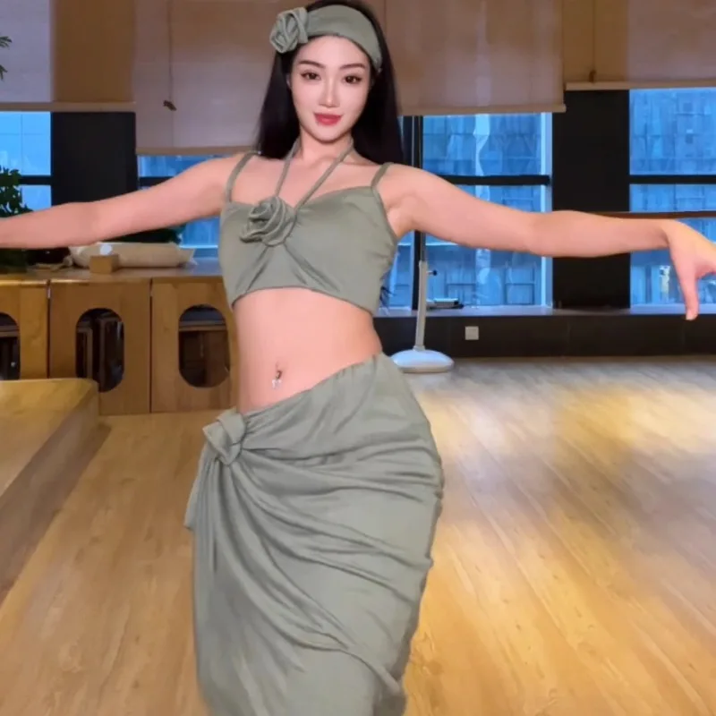Customized Belly Dance Costumes New Set Performance Dress Class Clothes Sexy Temperament Practice Dress