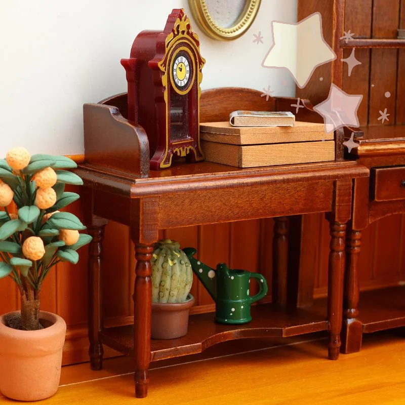 

1:12 масштаб кукольный домик миниатюрный туалетный столик стол для макияжа с табуреткой зеркальная мебель домашняя модель Декор кукольный дом