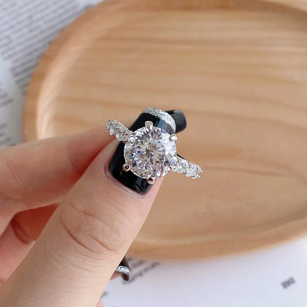 5.1/7.3 karat semua asli Moissanite cincin kualitas terbaik Moissanita Lab berlian 100% S925 murni perak perhiasan cincin GRA