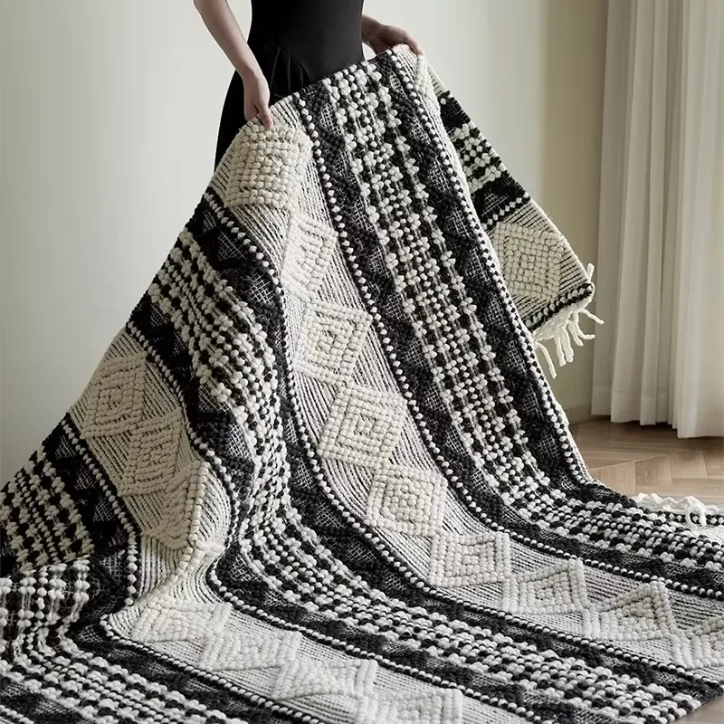 Eco Friendly Living Room Wool Carpet 400*300 Loop Pile Carpet Rug