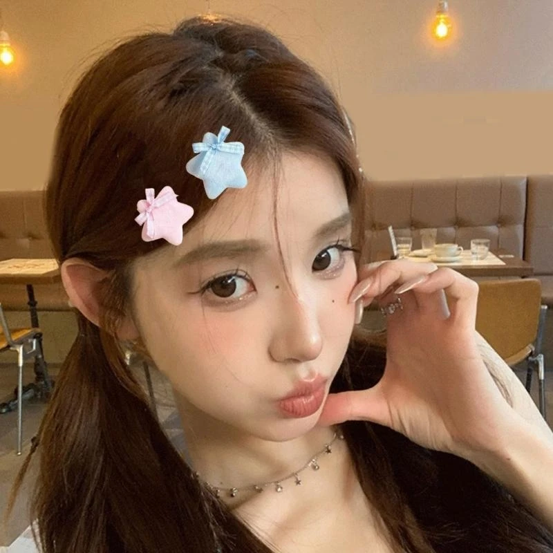 

1pc/1pair/10pcs Y2K Plush Star Hairpin Carnival Girls Ponytail Bangs Hair Clip 15UB