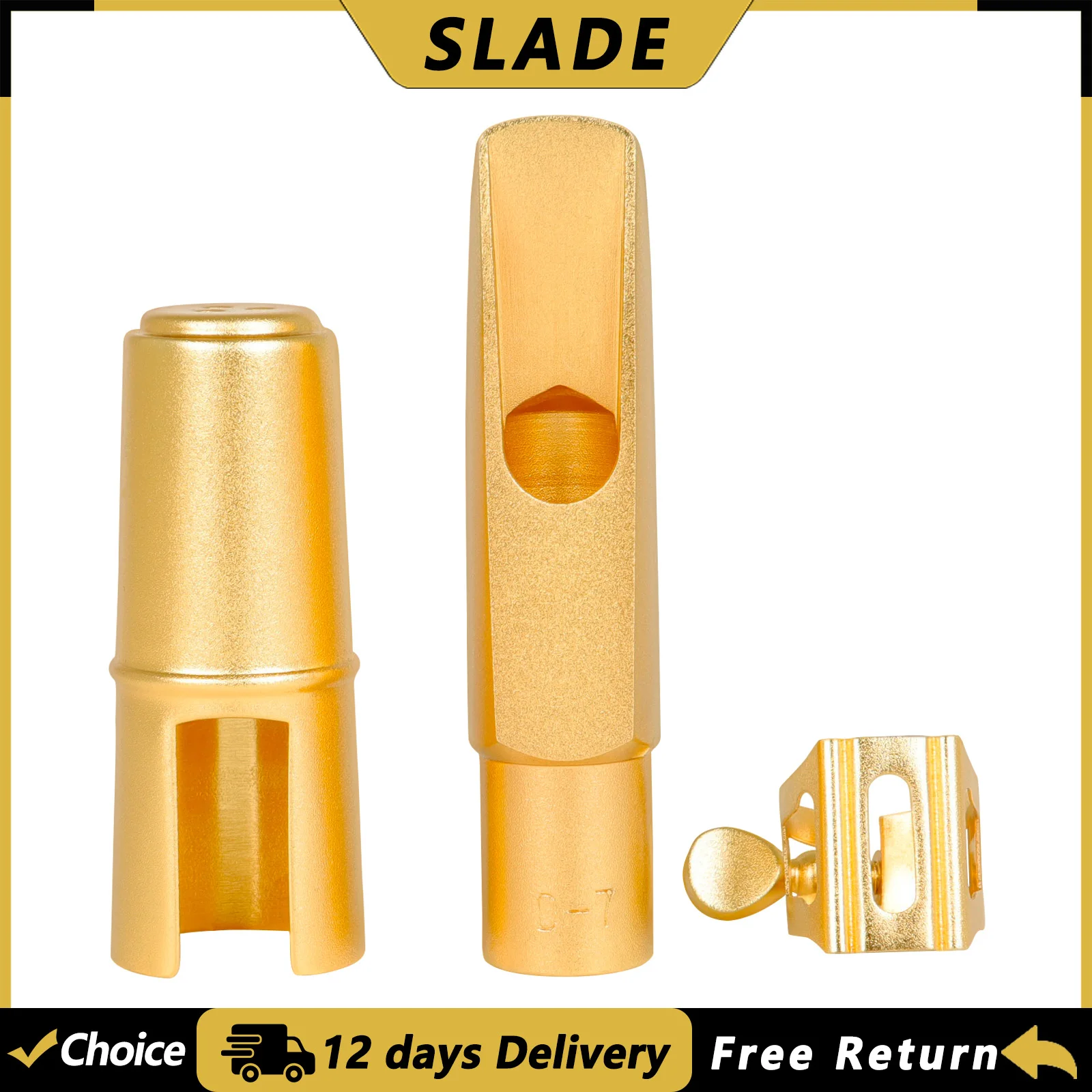 SLADE D-7 Alto Saxophone Mouthpiece Premium Sax Metal Brass Mouth Pieces Saxophone Parts Woodwind Instrument Accessories Parts