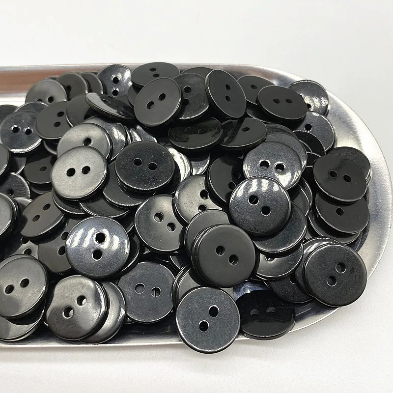 9-25 مللي متر اثنين ثقوب أزرار صغيرة لوحة سوداء دعوى زر الخبز الراتنج الجولة أزرار خياطة scrapبها بنفسك سكرابوكينغ