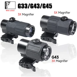 Eot**h G45 5X Magnifier Sight Scope G33 G43 3X Folding Side Flip Magnifiers Tactical Combo Hunting Amplify Adjustable Scopes