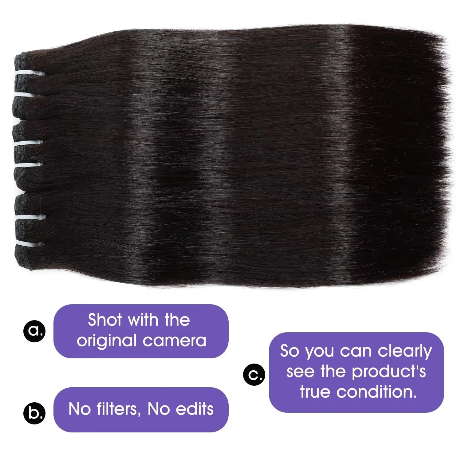 Lemoda حزم شعر بشري لعذراء مستقيم 100% وصلات شعر خام غير معالجة لحمة مزدوجة نسج الشعر حزم أسود طبيعي #5