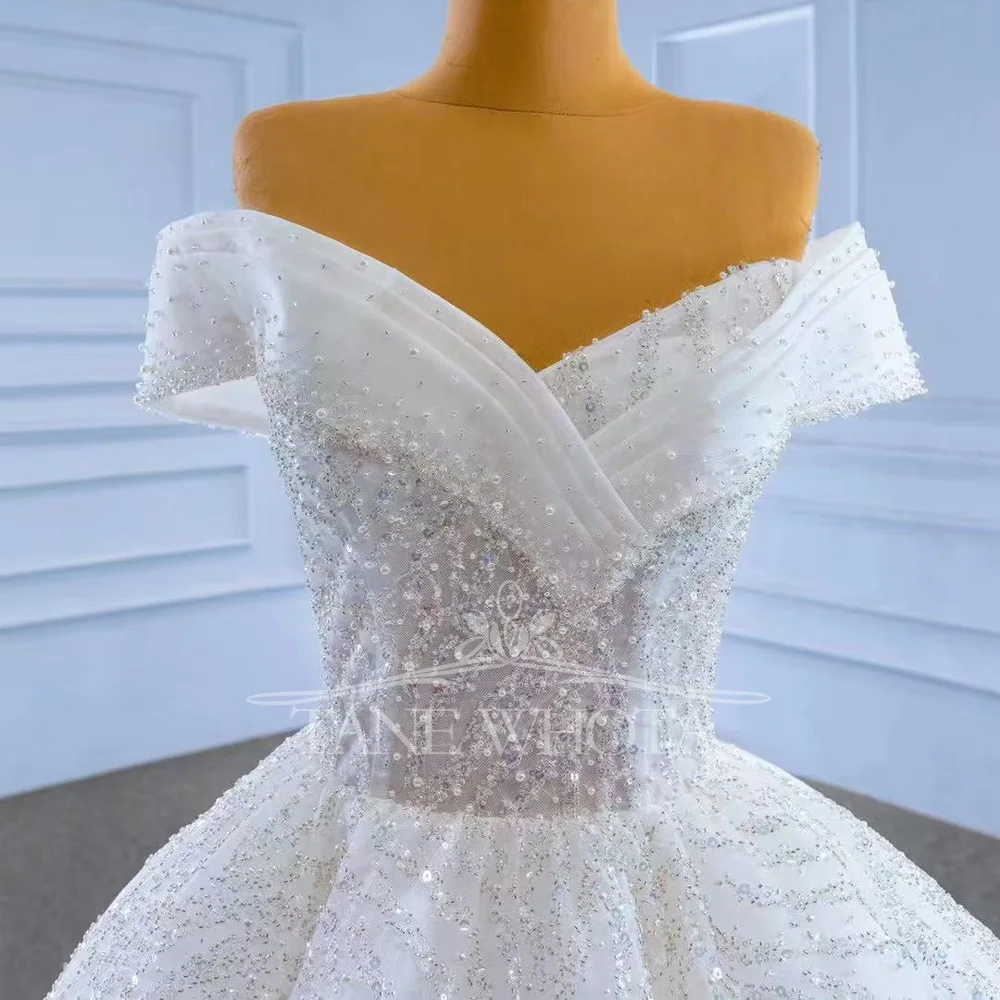 Princess Sequined Wedding Dress With Criss-Cross Lace-Up Back Customizable 2026 Robe De Mariée