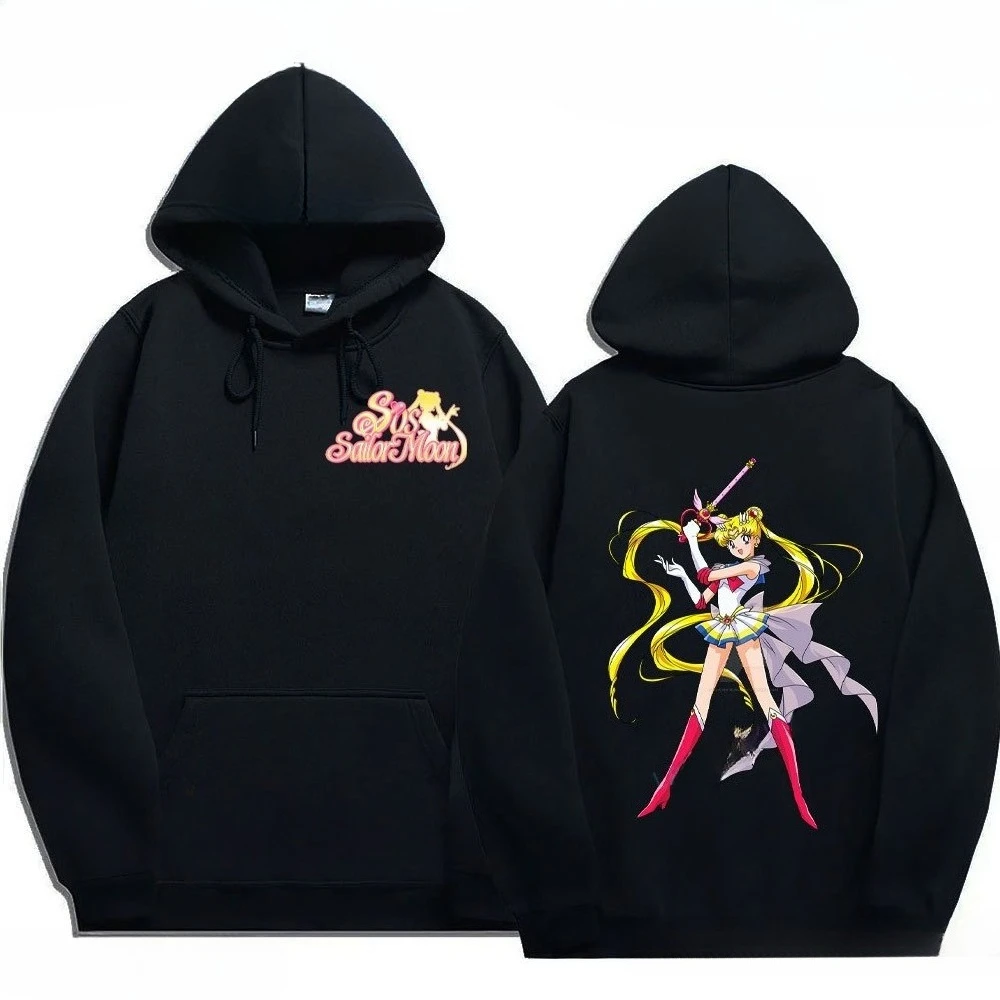 MINISO Unisex Sailor Moon Anime Hoodie Sweatshirt Mannen Vrouwen Street-wear Oversized Casual Lente Herfst Mode Capuchon