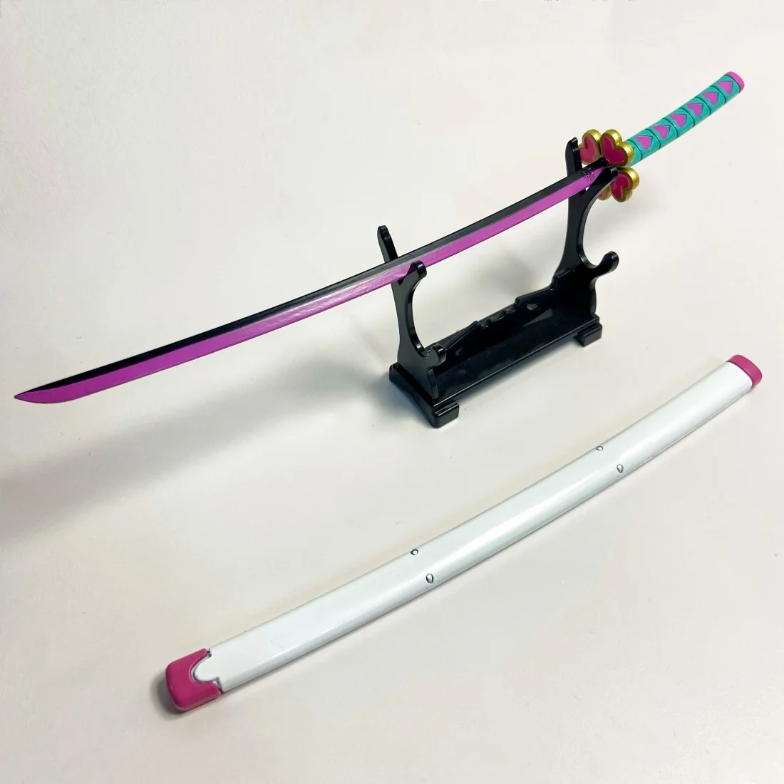 Épée Katana en métal Kanroji Mitsuri, 9.4 pouces, couteau Ninja Original samouraï Katana sabre, accessoires de Cosplay, jouet accessoire
