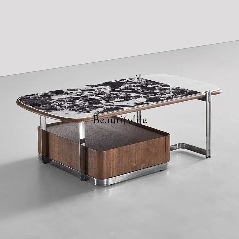 

yj9 Modern marble coffee table living room household Italian light luxury high-end storage coffee table