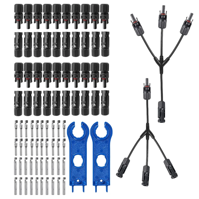 Solar Connectors Y Type1 Way 3 Photovoltaic Connector Solar Panel Connector Photovoltaic Connector Wrench