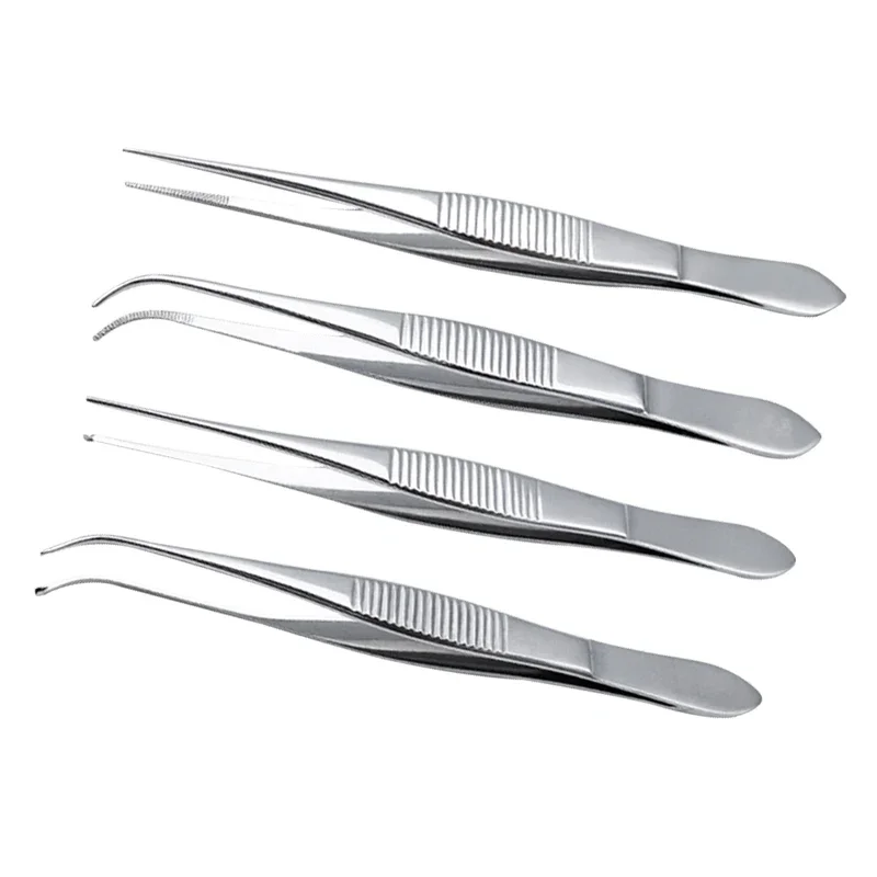 

GREATLH Stainless Steel Forceps Straight Curved Forceps Surgical Tweezers Eyelid Surgery Tool Ophthalmic Instrument