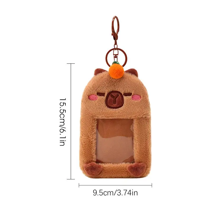 Fashion Capybara Photocard Holder Card Case ID Credit Protective Bag Students Plush Idol Photo Badge Card Cover