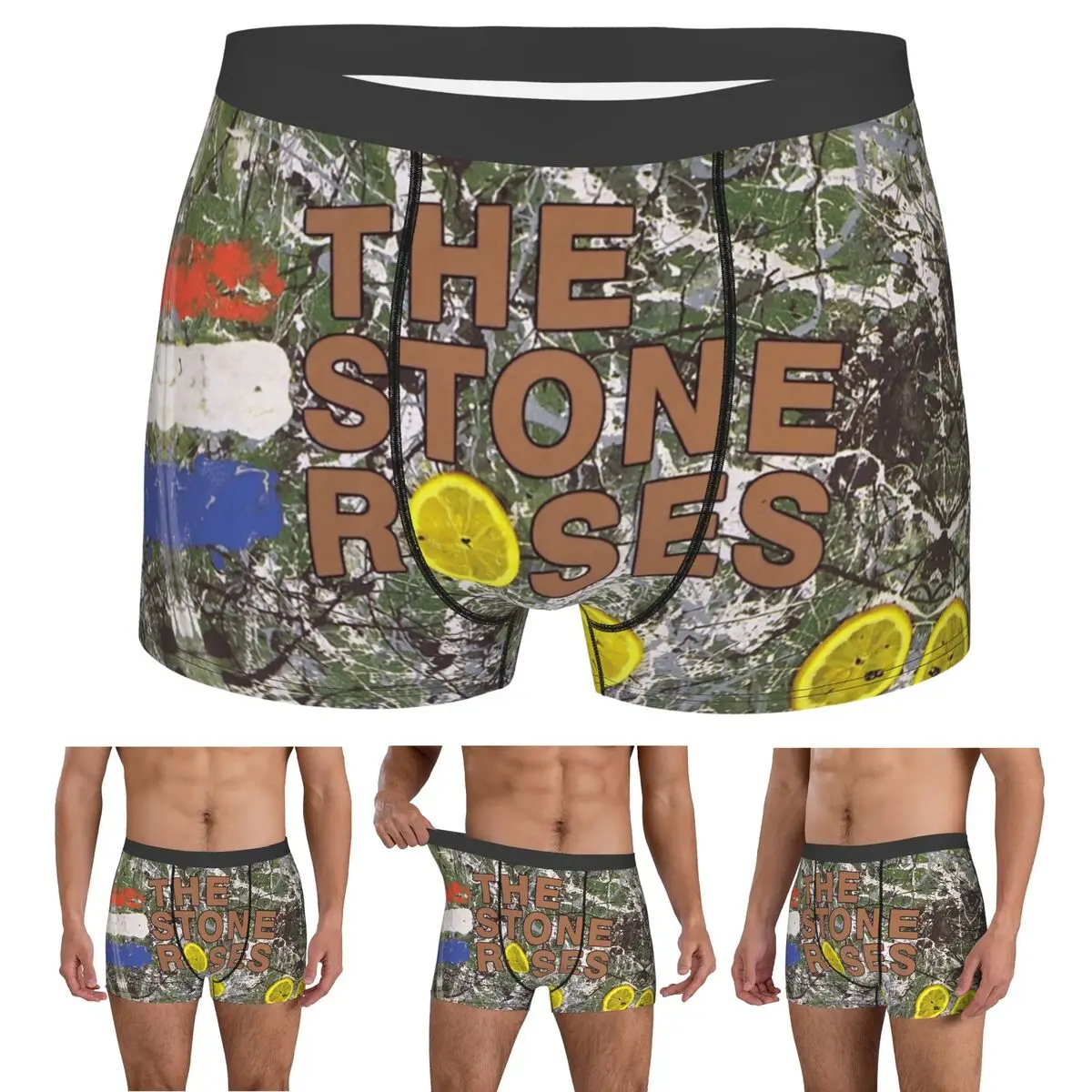 

Boxer Underpants Shorts The Stone Roses Album Cov Panties Men's Ventilate Underwear for Homme Man Boyfriend Gift