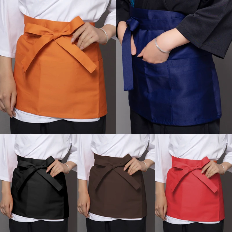 Japanese Korea Style Cook Uniform Aprons Kimono Waiter Work Wear Half Apron Chef Sushi Restaurant Overalls Food Service Clothing