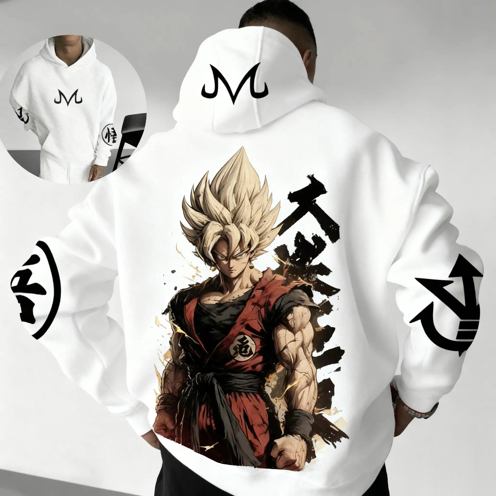 

Dragon Ball Z Goku Super Saiyan Anime Hoodie Men Women Pullover Oversized Casual Streetwear Graphic Print Hooded Sweatshirt Y2k