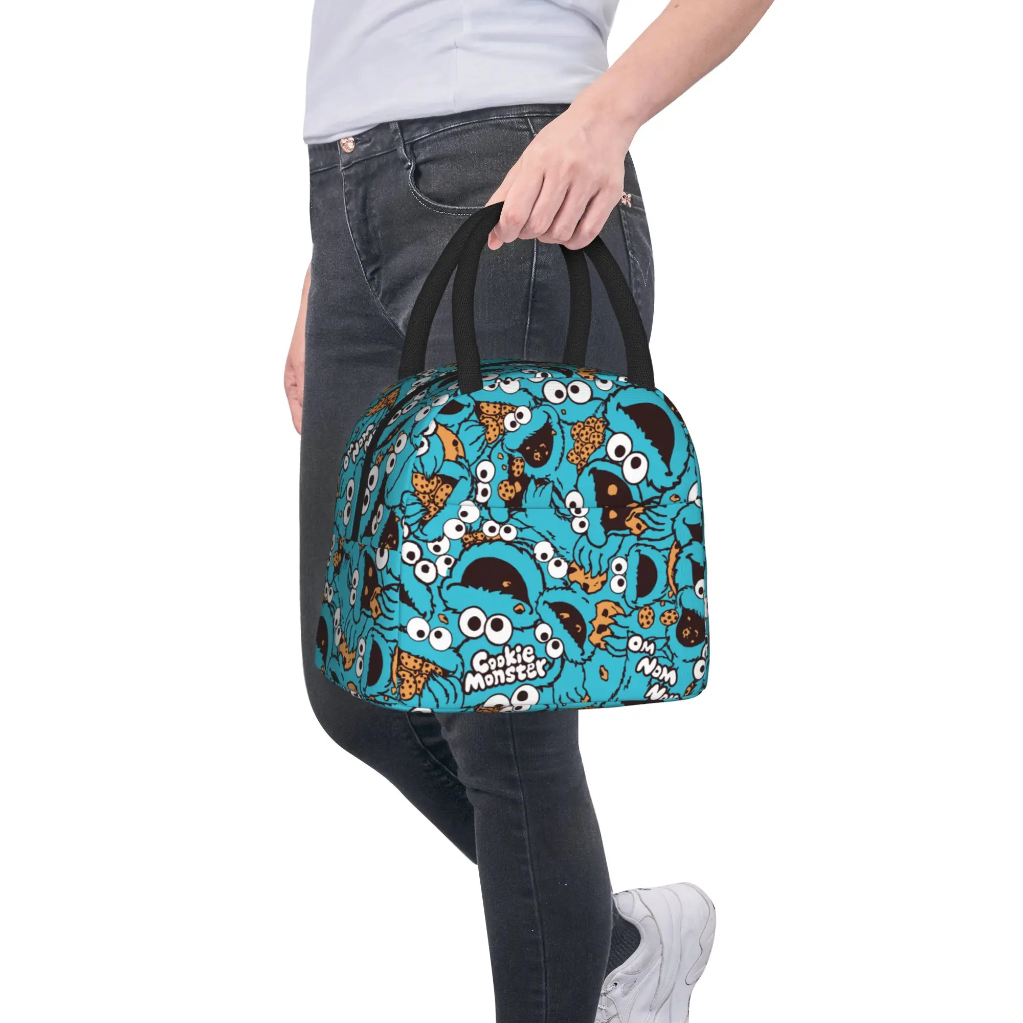 

Термосумки для обедов Sesames Streets Cookies Monsters, изолированные сумки-холодильники, контейнеры для еды, герметичные сумки-тоуты, ланч-боксы, сумки для хранения продуктов