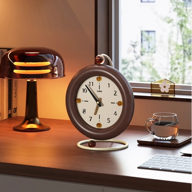 

Mid-Century Modern Desk Clocks Vintage Tabletop Timepiece for Entryway TV Console Decorative Living Room Display Ornament