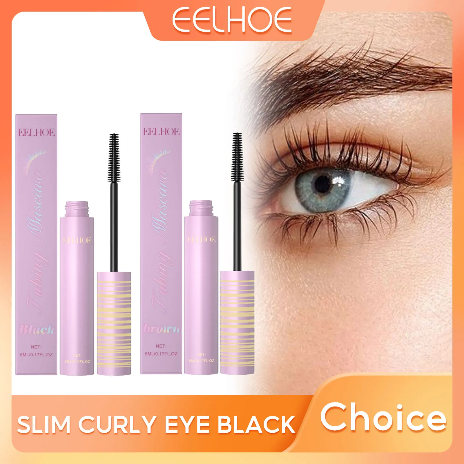 Eyelash Mascara Long-Lasting Curling Lengthening Eye Lashes Extension Waterproof Natural Thickening Eyelashes Black Brown Makeup