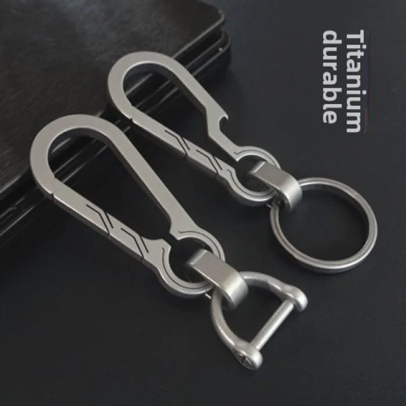 

Titanium Alloy Car Key Ring Men's and Women's High-Grade Waist Hanging Multi-Functional Stainless Steel Key Chain Ring