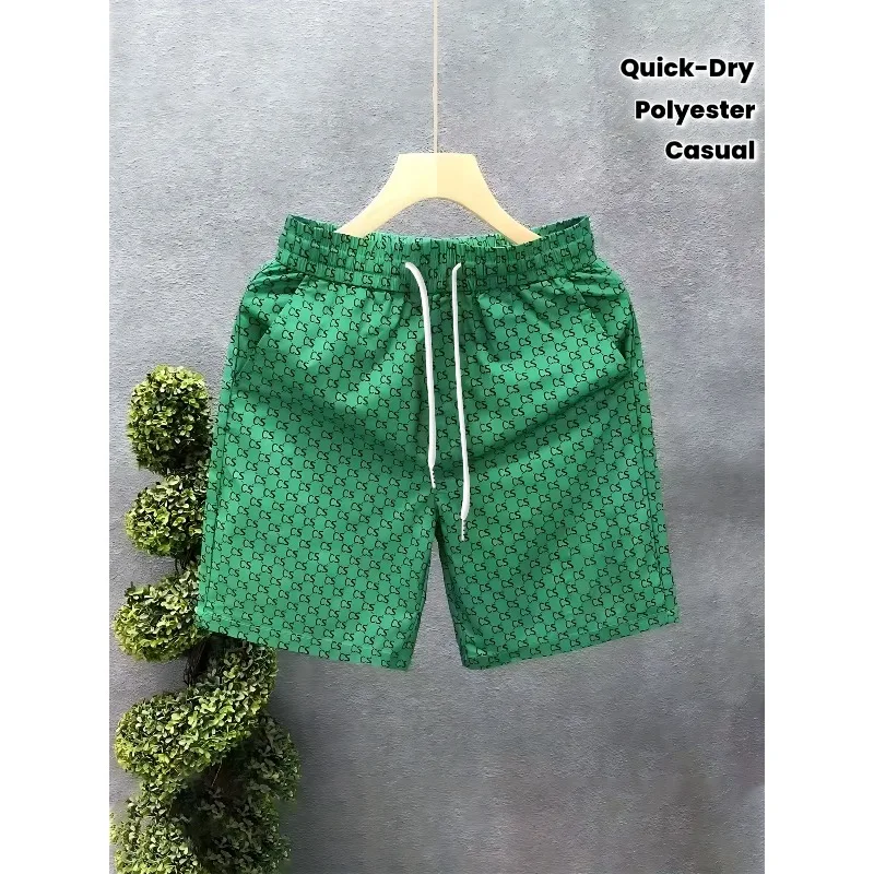 

Fashion Printed Drawstring Shorts Sports Casual Quick Drying Polyester 100%
