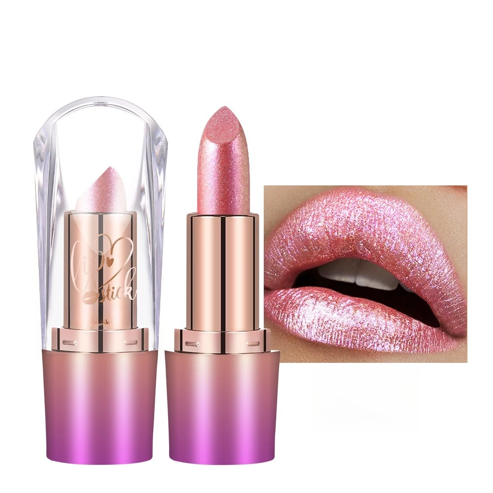 Long-Wear Lightweight 3D Non-Sticky Lipstick Cosmetics Women's Holographic Radiance Lipstick - Metallic Pearl Glitter