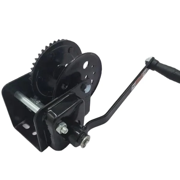 High Quality 600LBS Small Stainless Steel Hand Winch With Wire Rope On Sale