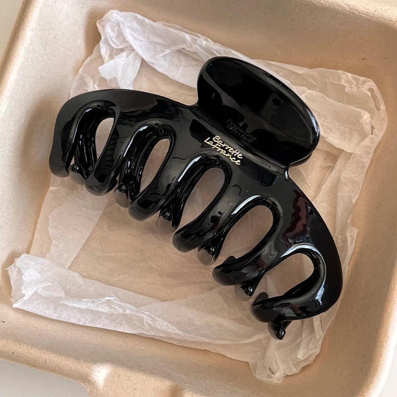 Polka Dot Large Hair Claw Clips Shark Clips Women Elegant Black White Jaw Clamp For Thick Hair Daily Back Head Hair Accessories - view 4