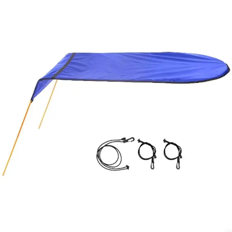  Small Boat Sun Cover for Boating Rest Time, Fabric Overhead Shade Panel with Black Trim for Fishing and Lake Days