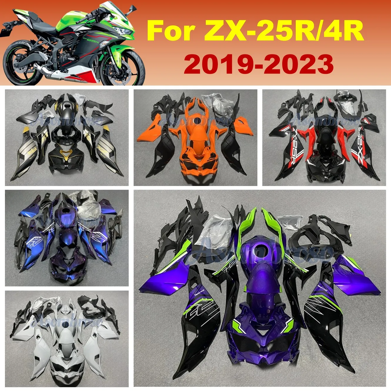 

Для Kawasaki ZX-25R Ninja ZX25R Новый пластиковый фиолетовый черный комплект обтекателей 2019 2020 2022 2023 2024 ZX4R Запчасти для мотоциклов