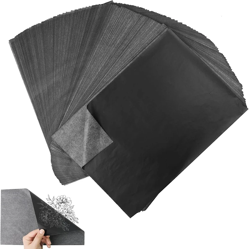 50/100 Sheets Transfer Paper Set A4 Carbon Paper for Tracing Paper Black Graphite Transfer Paper Kit for DIY Art Craft Sketching
