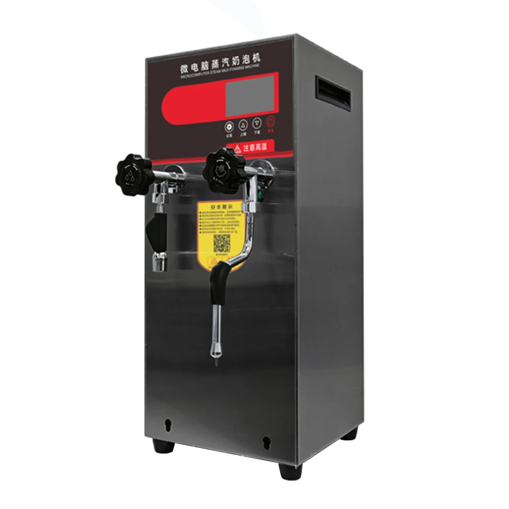 Commercial Coffee Milk Foam Maker 12L Semi-Automatic Boiler Style Electric Steam Milk Frothing Machine for Milk Tea Shop