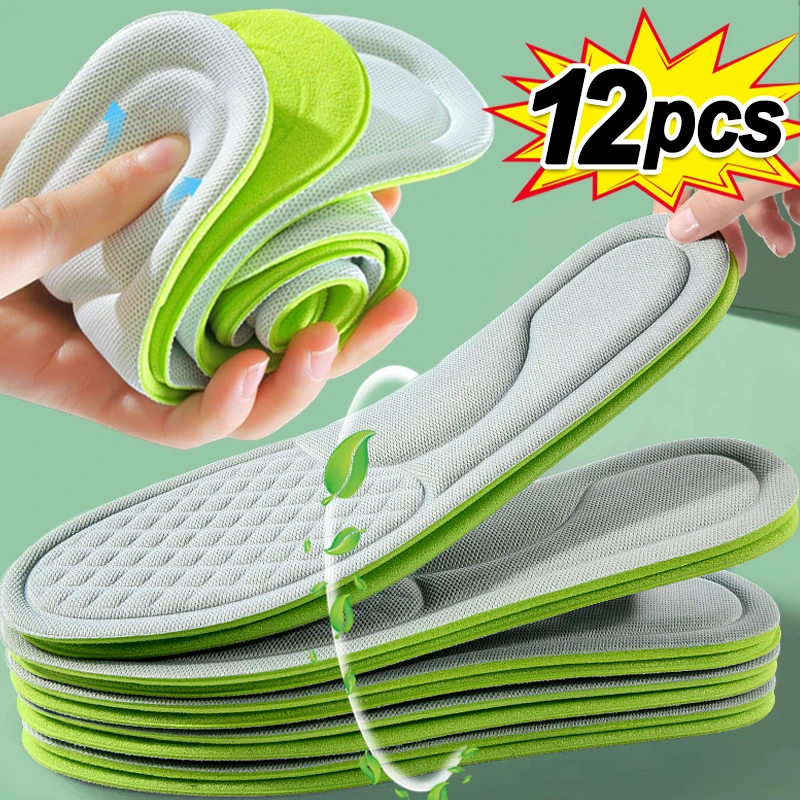 

4D Nano Memory Foam Insoles Carbon Antibacterial Deodorant Shoe Pads Men Women Sport Insole Sweat Absorption Running Cushion