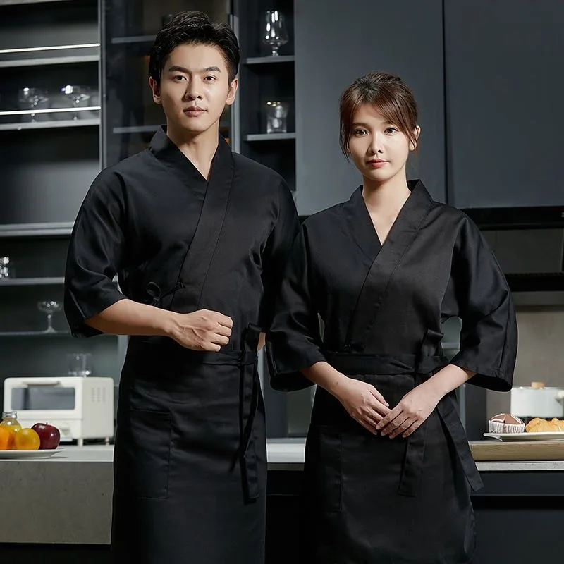 Japanese Cuisine Clothing Kimono Sushi Restaurant Izakaya Chef Uniform For Women Men Waitress Waiter Apron