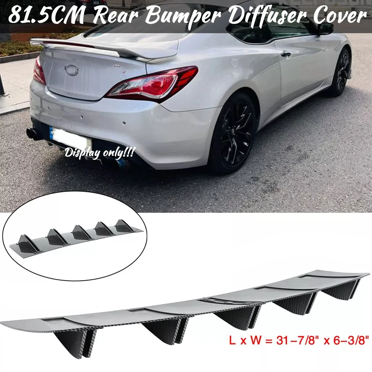 81.5cm Universal Rear Bumper Diffuser Shark Fin Curved Splitter Canard Cover For Hyundai Genesis Coupe GT Car Accessories