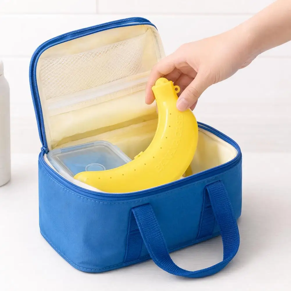Banana Protector Case 2pcs Banana Storage Box with Vent Holes Food Grade Plastic Banana Protector Portable Hard Shell for Travel