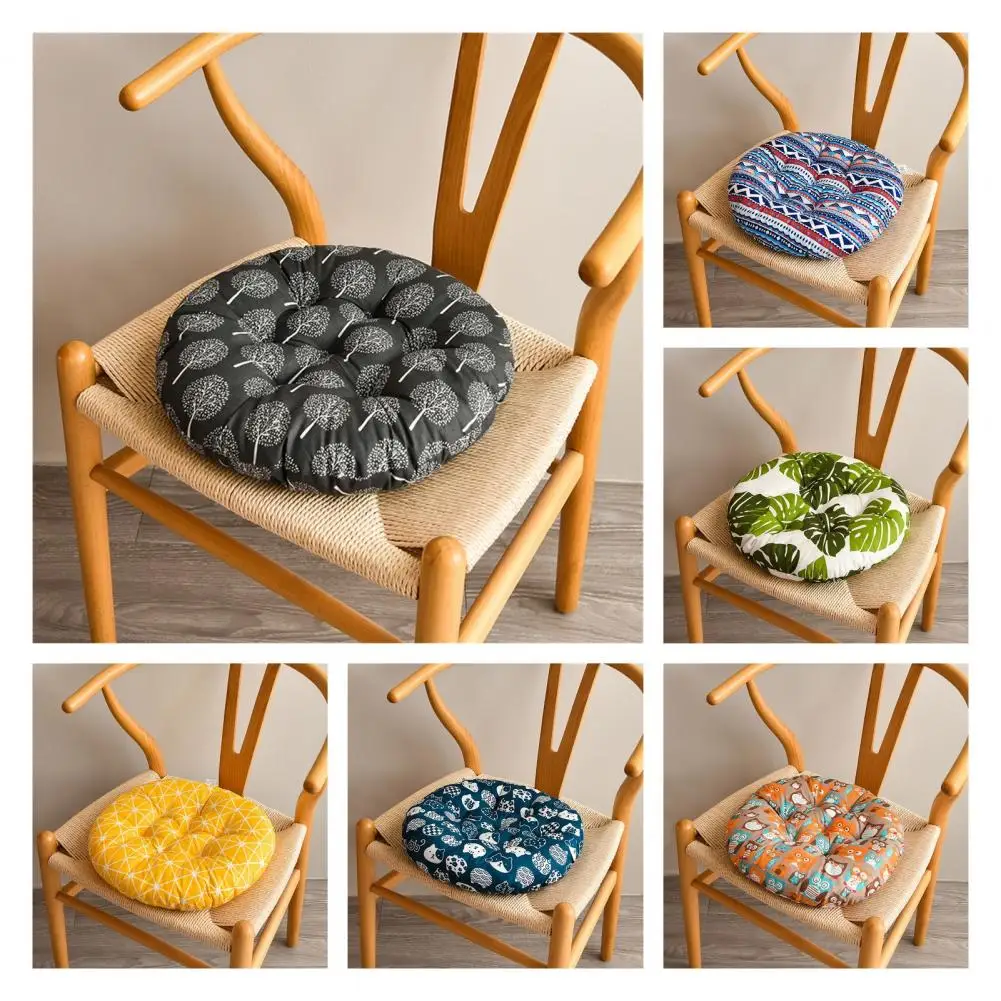 Cojín grueso para silla de oficina, cojines redondos de lino para asiento para el dolor de espalda, decoración del hogar, cojines decorativos de jardín al aire libre para sofá
