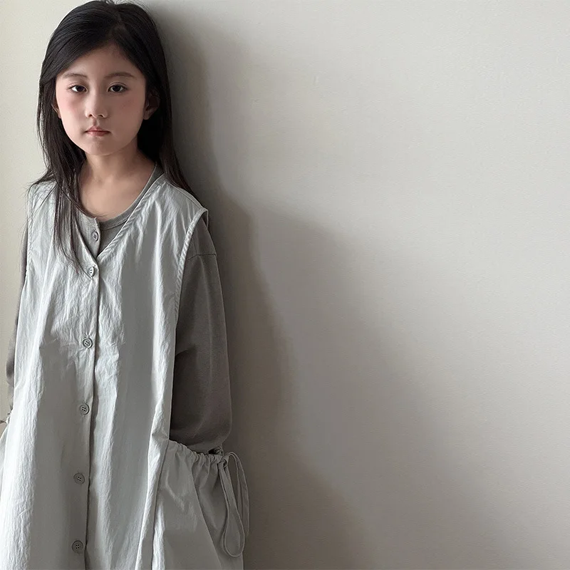 

Girls' Cardigan Spring and Autumn New Foreign Style Dress Fashionable Skirt Korean Children's Clothing Set Three-piece Set