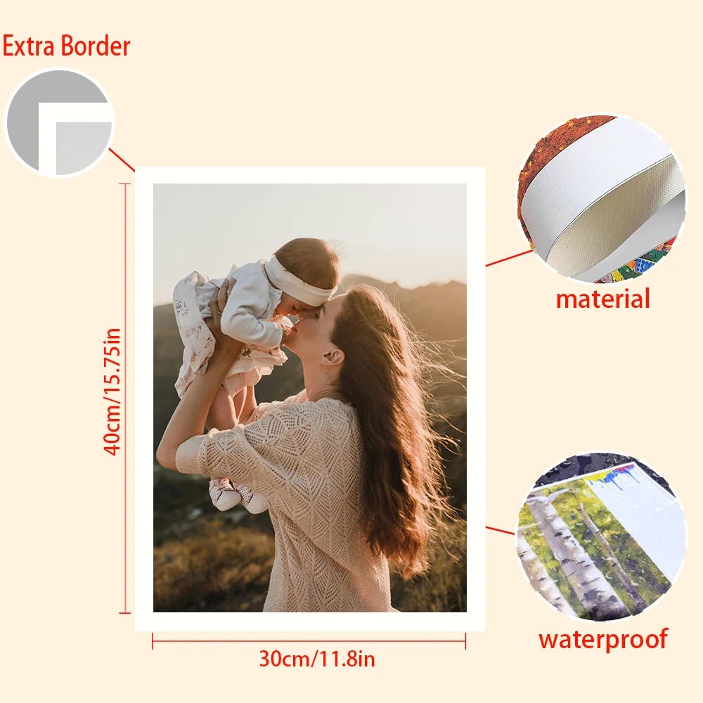 1 قطعة ملصق صور مخصص مع ملصق بدون إطار خشبي DlY ، لوحة قماشية مخصصة ، لوحة ديكور جدران مخصصة #5