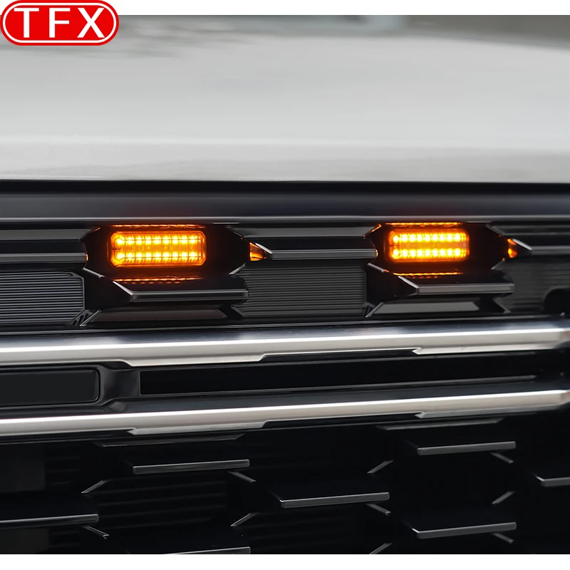 For Jetour G700 2025 2026 Car Front Bumper Small Yellow Light Grille LED Flashing Warning Daytime Running Light Auto Accessories