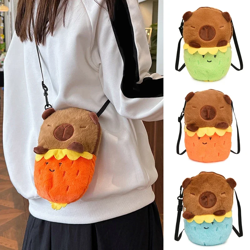 New Children's Bag Cute Cartoon Kabibala Plush Crossbody Shoulder Bag for Boys and Girls Capybara Coin Purse Back To School Gift