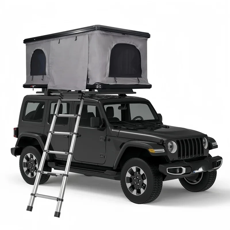 

Aluminum Hard Shell Pop-Up Car Roof Tent 2-3/3-4 Person Capacity Ox Fabric for 4x4 Offroad
