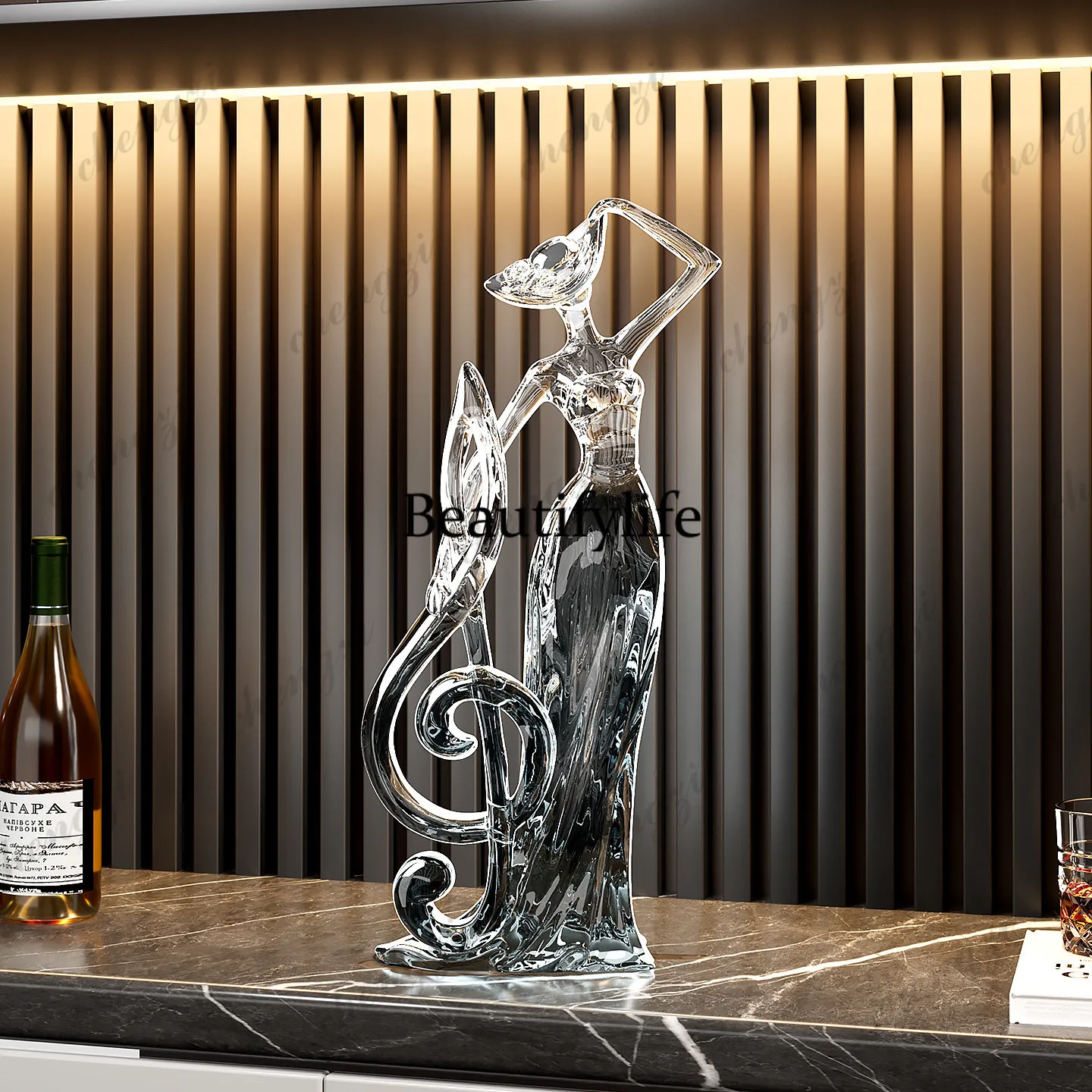 Modern wine cabinet decoration ornament light luxury high-end home entrance ornament