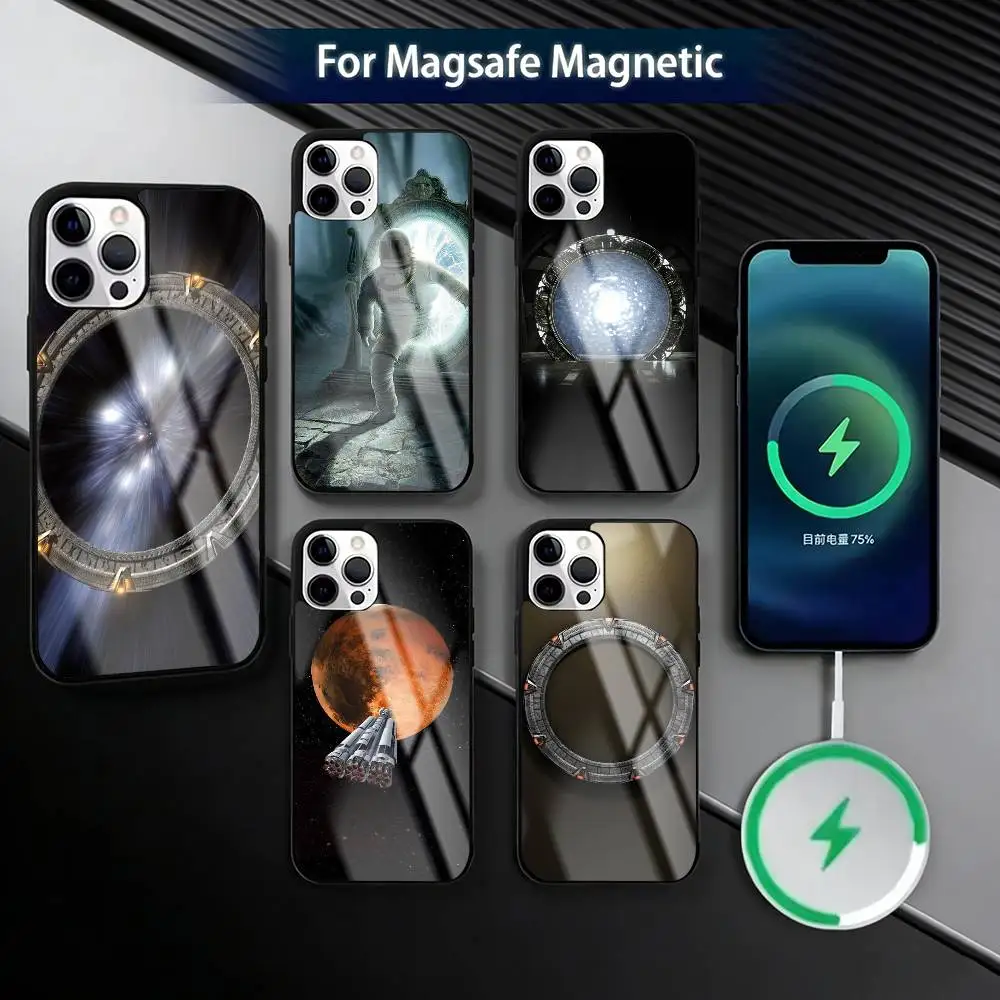 

S-Stargate Atlantis Phone Case For iPhone17,16,15,14,13,12,11 Plus,Pro Magnetic with Magsafe Wireless Charging
