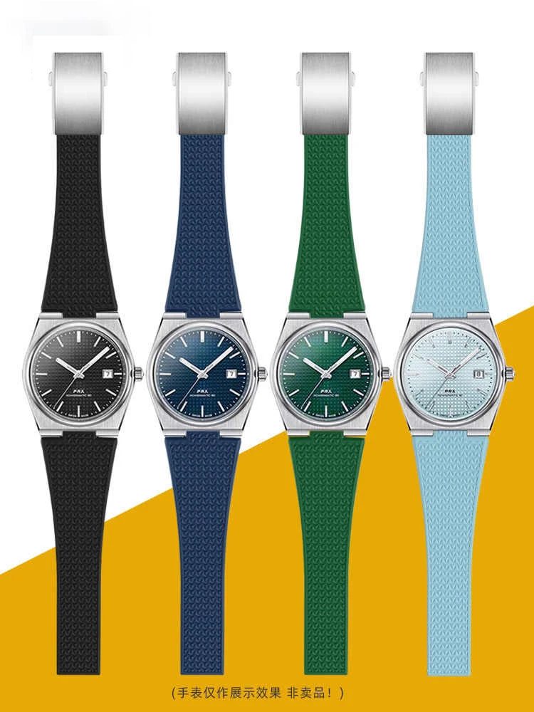 

Sports Fluororubber Strap For Tissot PRX Super Player T137410 T137407 40mm Dustproof FKM Quick Release Watchband Folding Buckle