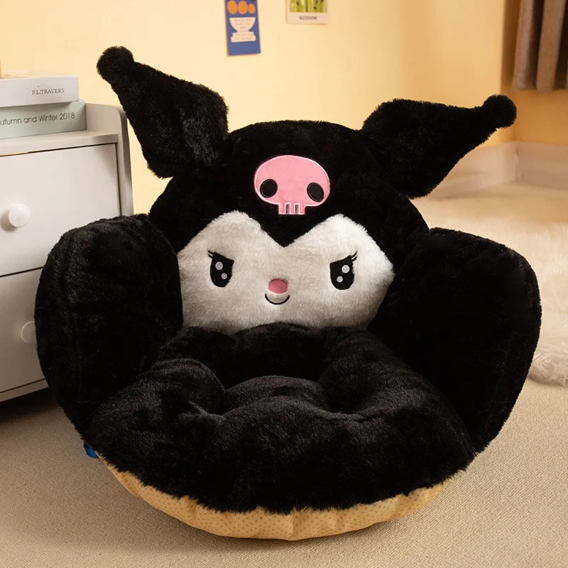 Sanrio Cinnamoroll Kuromi Mymelody Winter Warm Half Surrounded Cushion Non-Slip Chair Backrest Dormitory Office Cute Cushions