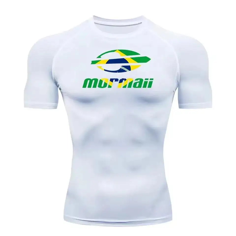 Men Rash Guard Surfing Diving Tee Swimwear Tight Short Sleeve T Shirt Swim Floatsuit Top UV Swimming RashGuard Prevent Jellyfish