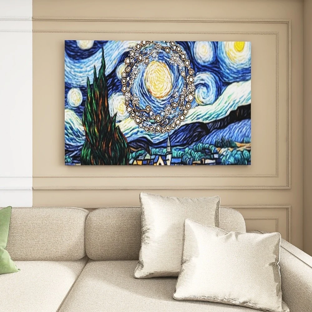 

1.5-Inch Thick Pine Solid Wood Frame, Canvas Wall Art, Birthday Gift Art Wall Painting, Bedroom, Office, Living Room